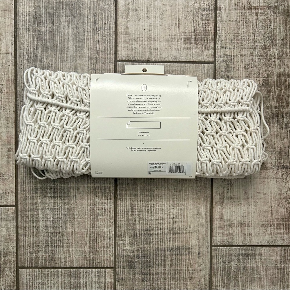 Threshold Cream Macrame Table Runner 14x72in NWT - Picture 3 of 6